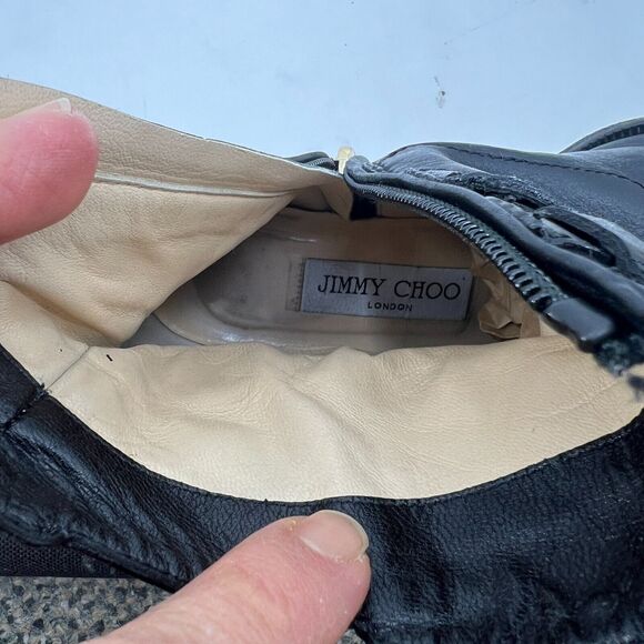 Jimmy Choo Mitchell Flat Strap Ankle Boots Women 36 Black Leather Buckle Accent - Picture 10 of 14